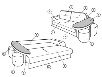 Прямой диван Сантана 4 БД со столом (НПБ) в Химках - предосмотр 1